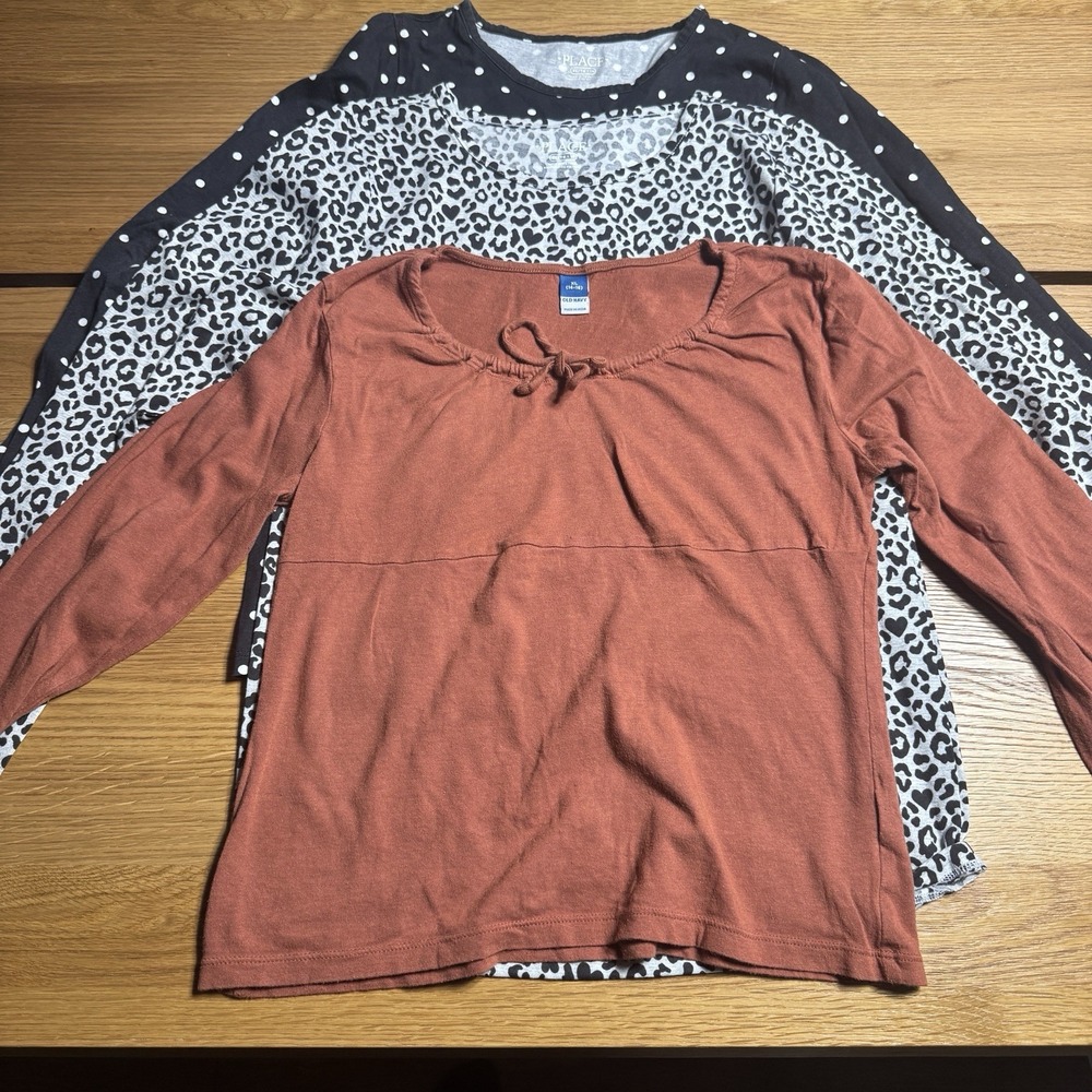 Lot Of Girls Youth Cotton Long Sleeved Shirts - Size 14